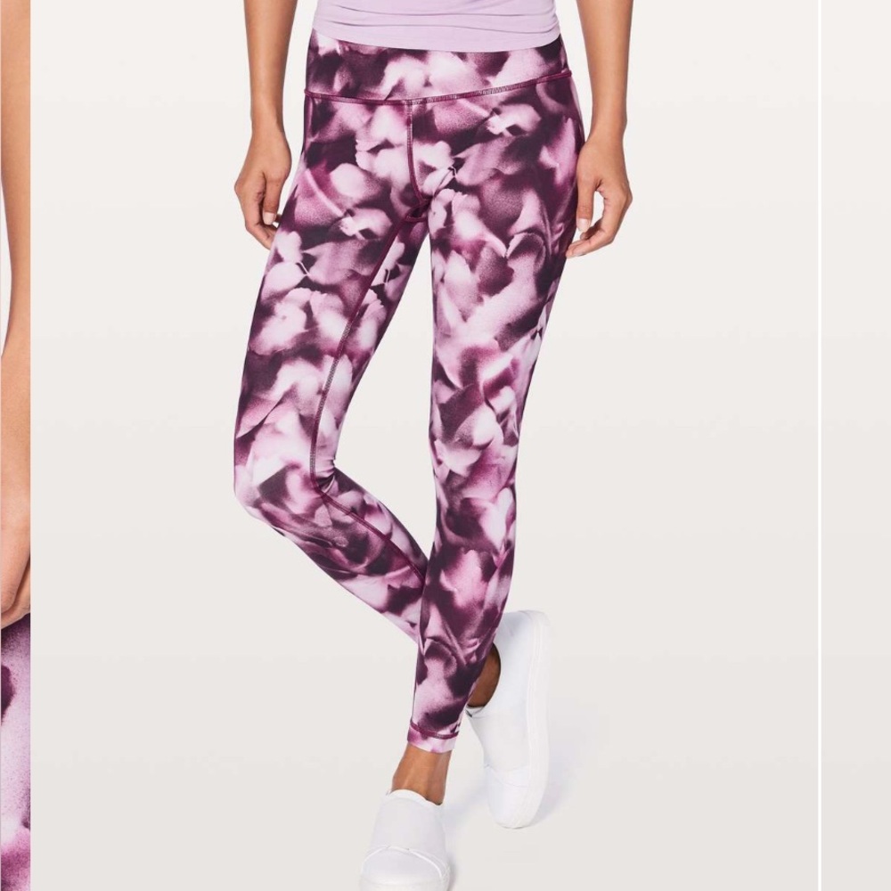 Lululemon Wunder Under Hi-Rise Tight 28" Blush Blossom Alpine White Candy Pink 2
